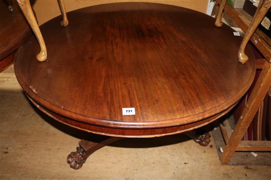 Mid Victorian mahogany circular topped breakfast table(-)